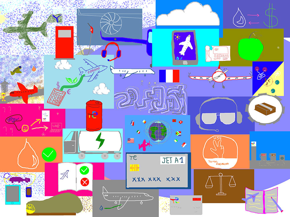fond coloré d'une carte de voeux interactive composé par aNa artiste à la suite d'un événement à la demande